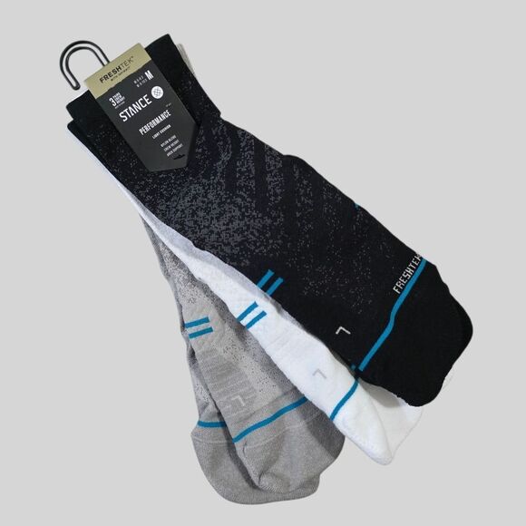 Stance Run Lt Crew Running Socks 3 Pack Black White Heather Grey Medium M 6-8.5 - Picture 4 of 7